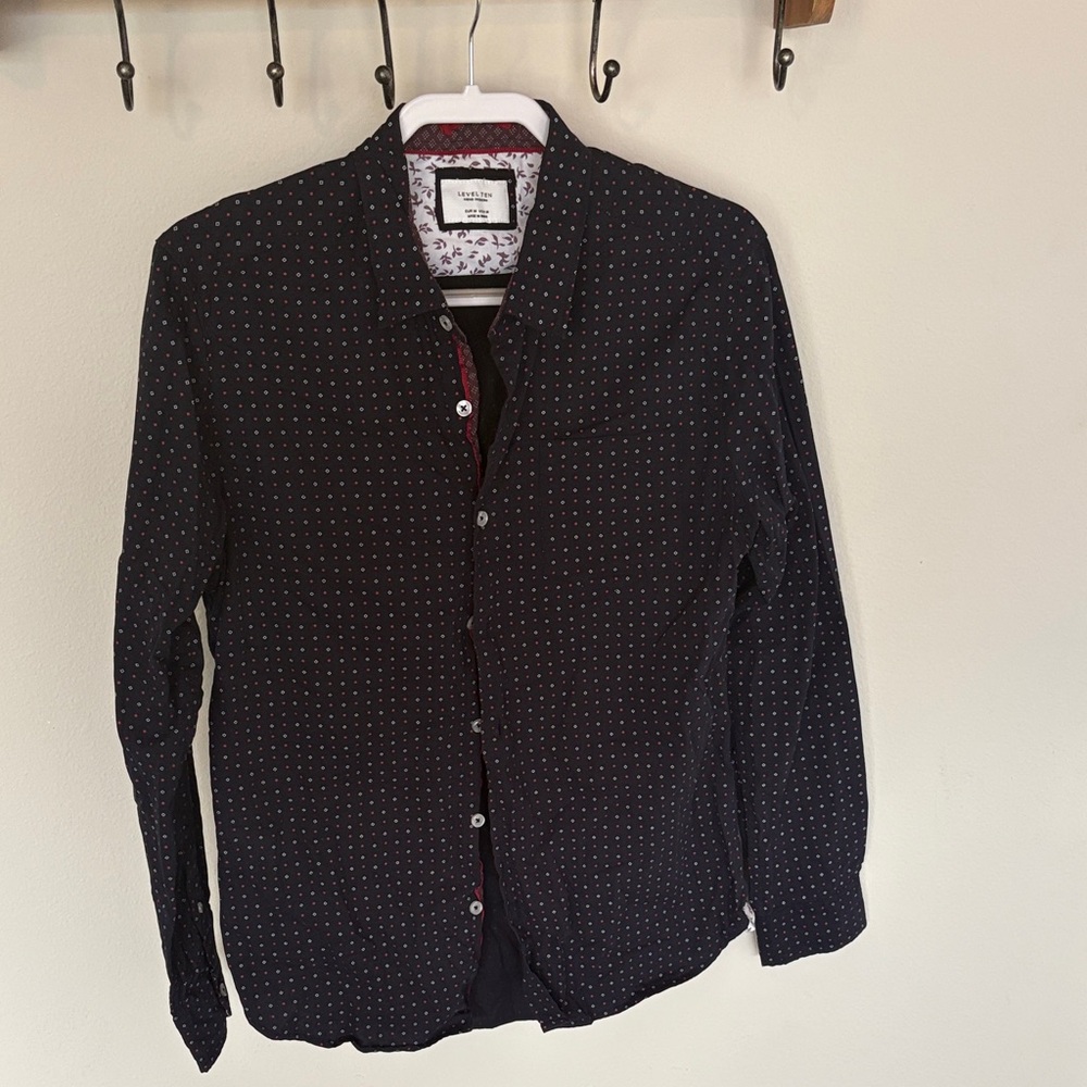 Elegant Black Polka Dot Men's Shirt